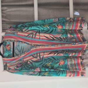 Johnny Was Tropical Print Cardigan